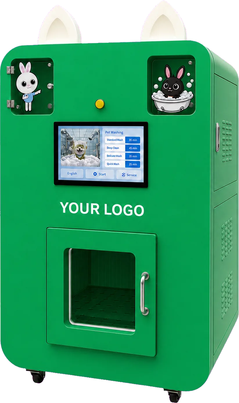 Cabina de autolavado para mascotas personalizada con el logotipo del cliente